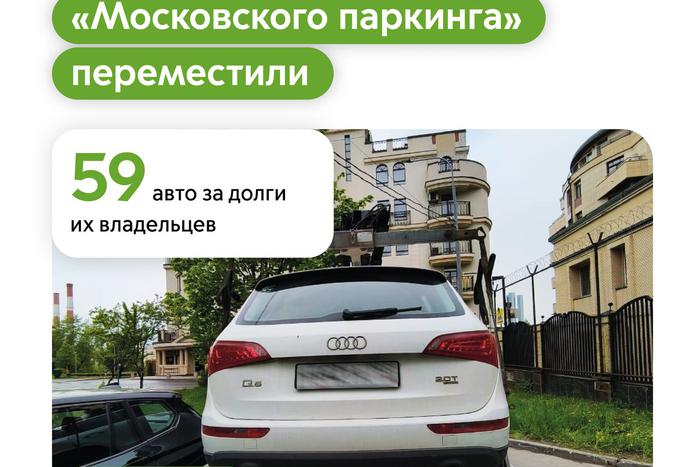 Максим Ликсутов: 59 автомобилей переместили эвакуаторы "Московского паркинга" за крупные долги их владельцев