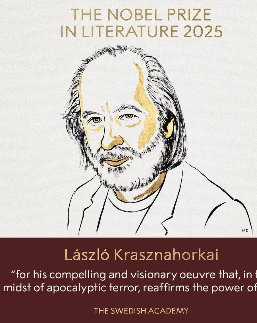 Обладателем Нобелевской премии по литературе в 2025 году стал венгерский писатель Ласло Краснахоркаи