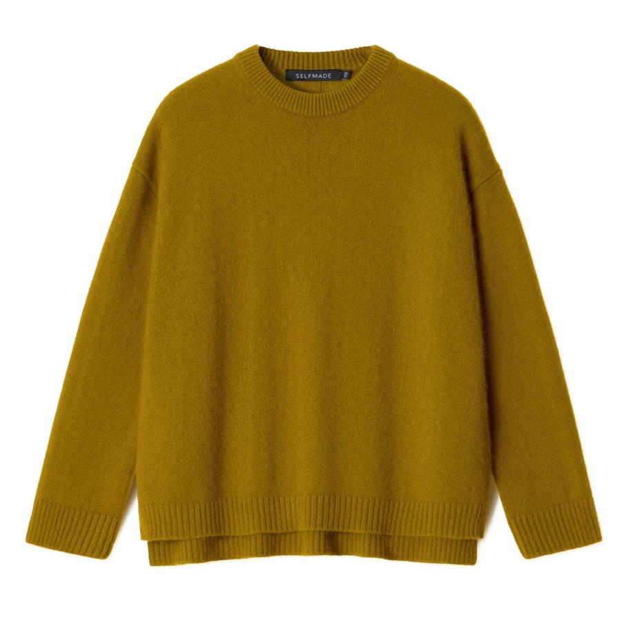 Объёмный джемпер из смесовой шерсти енота и мериноса Selfmade (21 900 ₽)