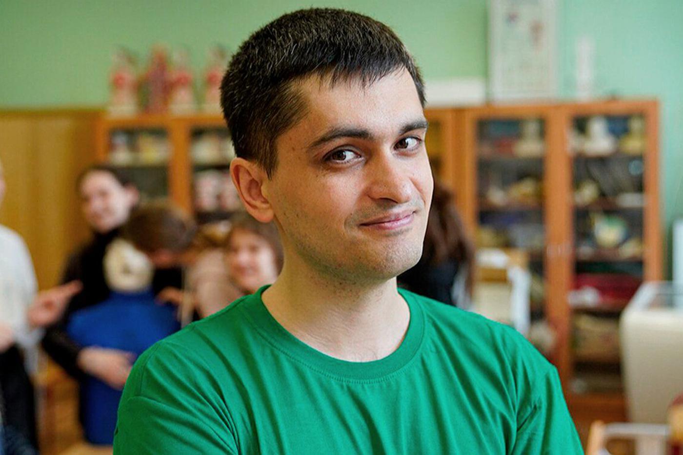 Геннадий на одном из уроков в Школе имени Маршала Чуйкова.