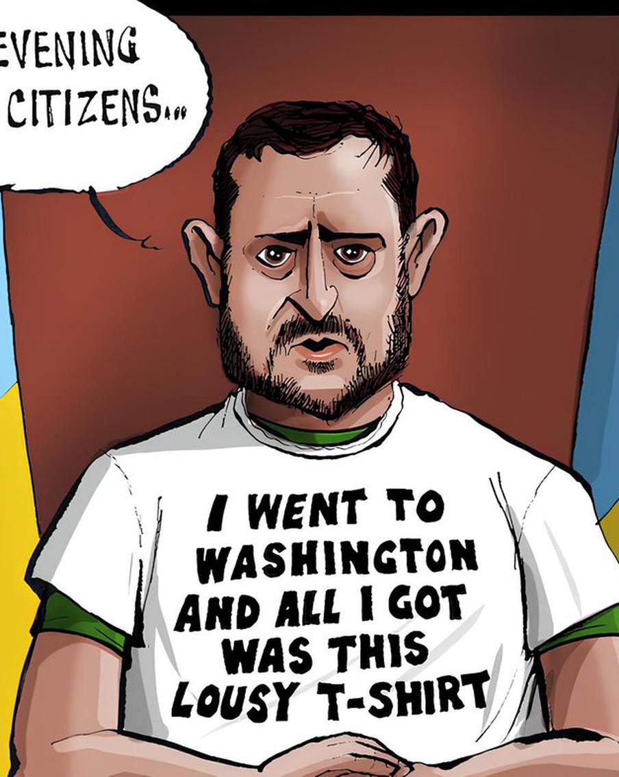 В Великобритании высмеяли итоги переговоров Украины и США карикатурой на Владимира Зеленского
