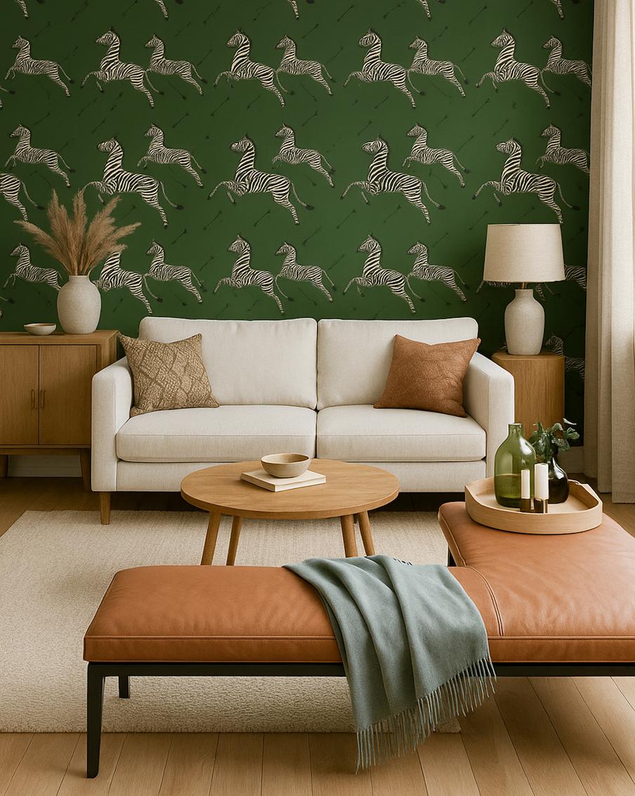 В сочетании с дикими принтами можно использовать также винтажные предметы мебели и декора.