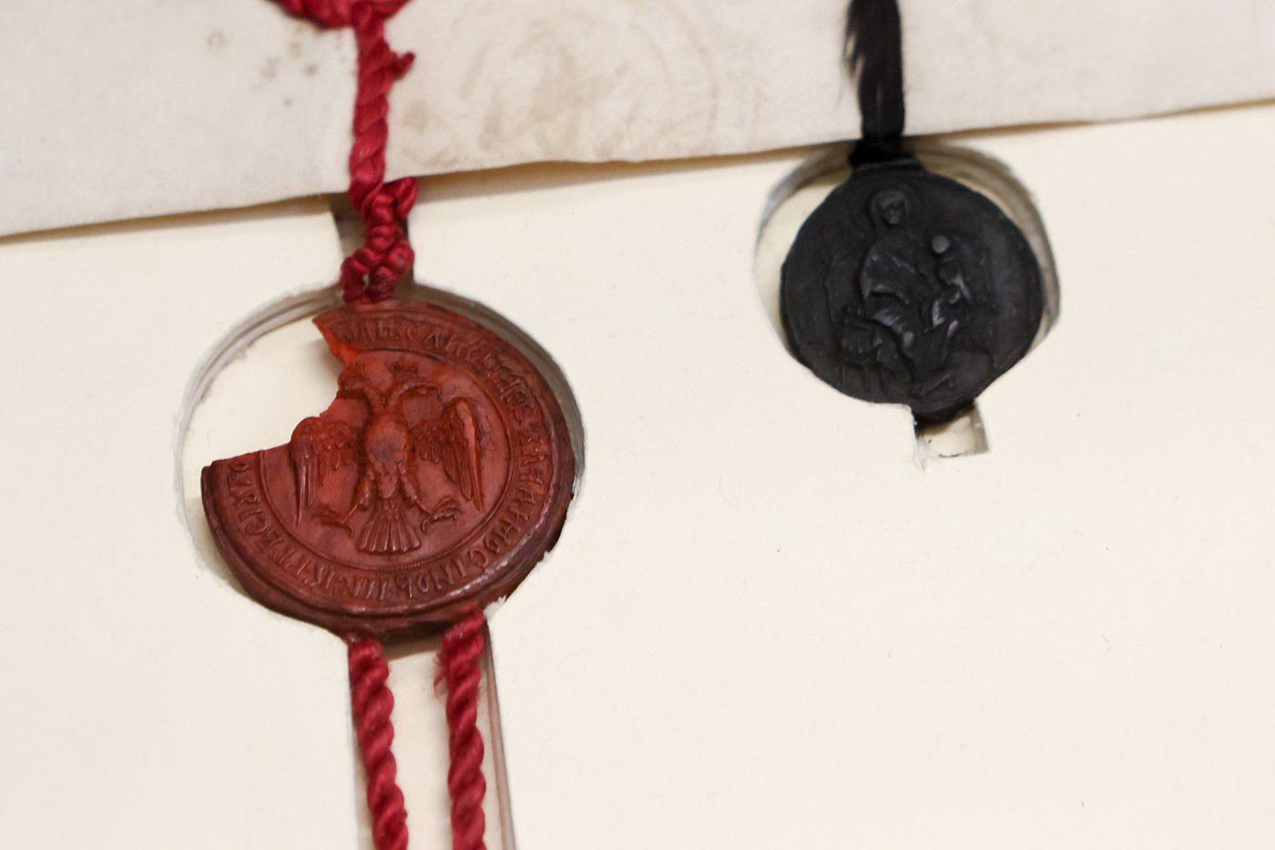 Красновосковая печать на грамоте Ивана III 1497 года. Российский государственный архив древних актов.