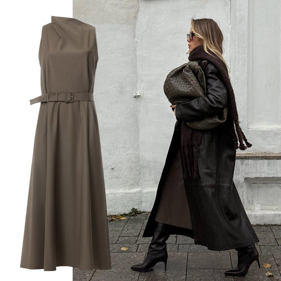 Платье из шерстяной костюмной ткани Charuel (9990 ₽).