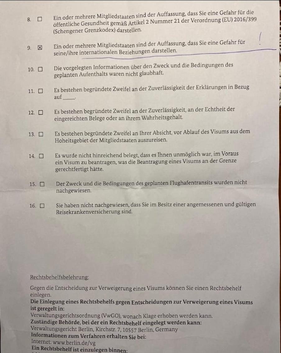 Актёр Виктор Сухоруков предоставил для Metro бумаги, по которым ему обосновали отказ