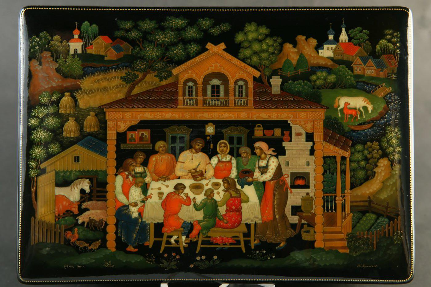 Борис Ермолаев. Ларец "Лад". Палех. 1989 г. Из собрания ВМДПНИ