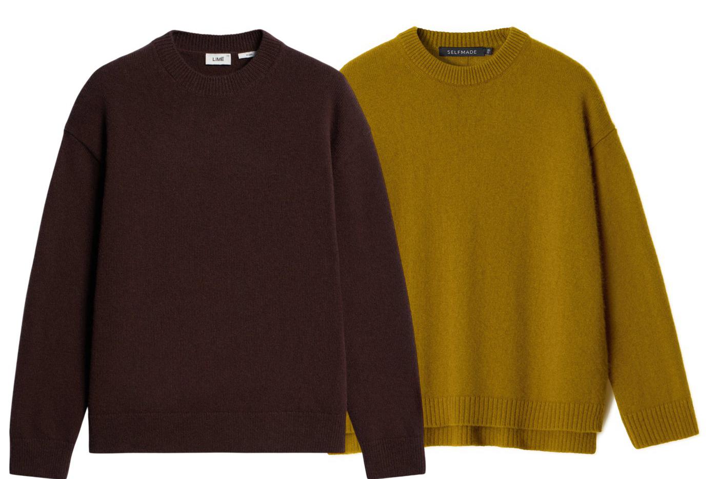 Джемпер из шерсти Lime (6999 ₽) / джемпер из мериноса Selfmade (21 900 ₽)