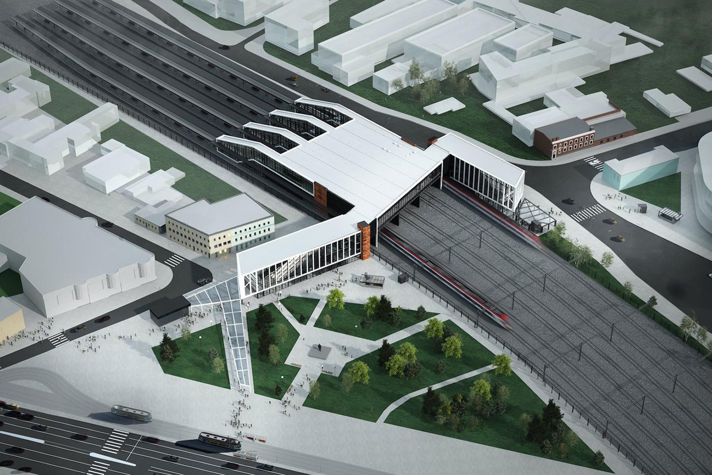 Проект городского вокзала "Серп и Молот".