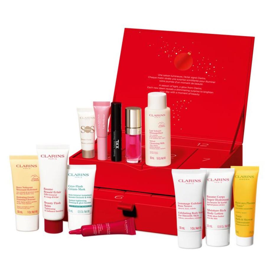 Адвент-календарь с 12 средствами ухода и макияжа Clarins (11 000 ₽)