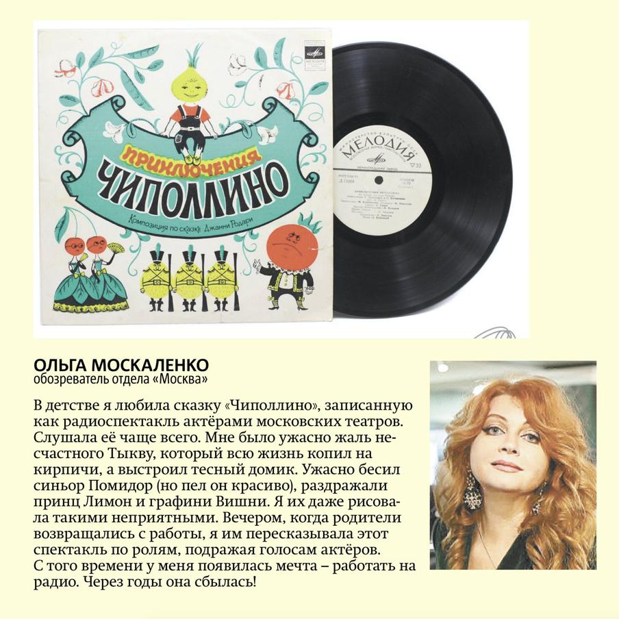 Обозреватель отдела "Москва" чаще всего слушала аудиоспектакль "Чипполино".