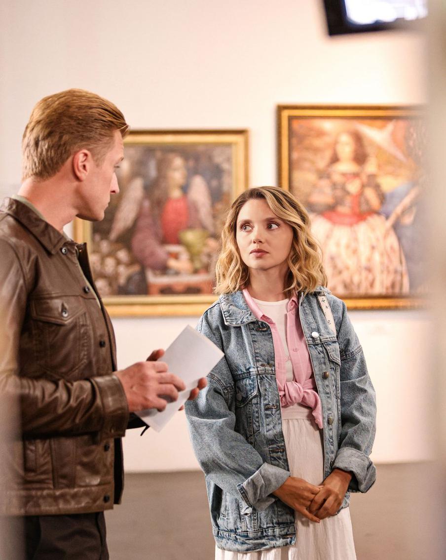 Вячеслав Чепурченко (Коля) и Ольга Кузьмина (Лада) на съёмках сериала "Интересное положение".