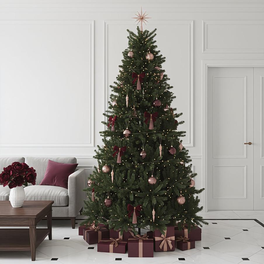 Ёлка в классическом интерьере.