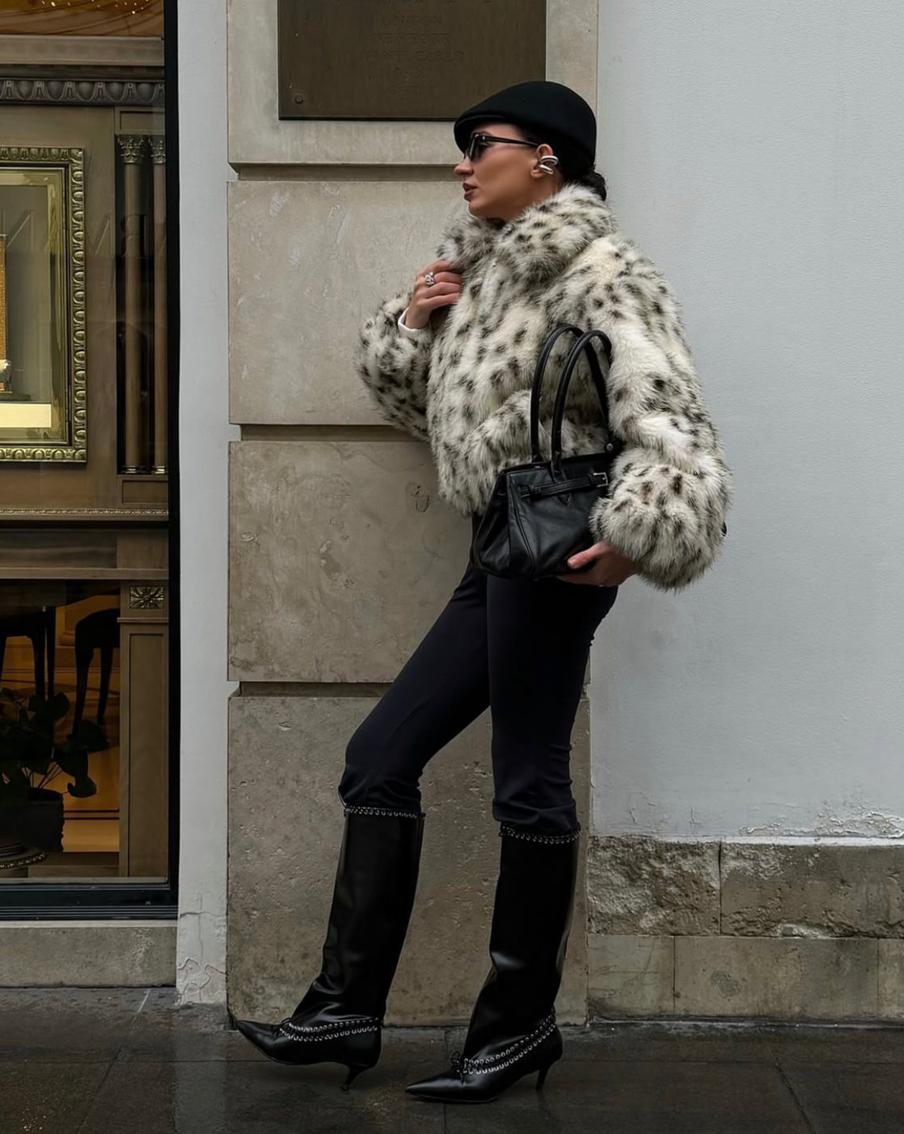 Если хотите сделать акцент – выбирайте пятнистые принты под рысь или снежного барса.