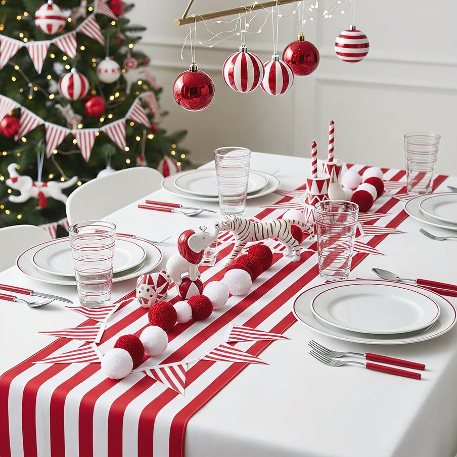 Застолье в яркой эстетике цирка.