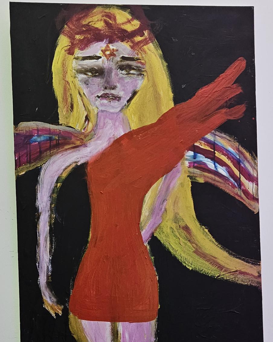 Художница работает в жанре "абстрактного экспрессионизма".