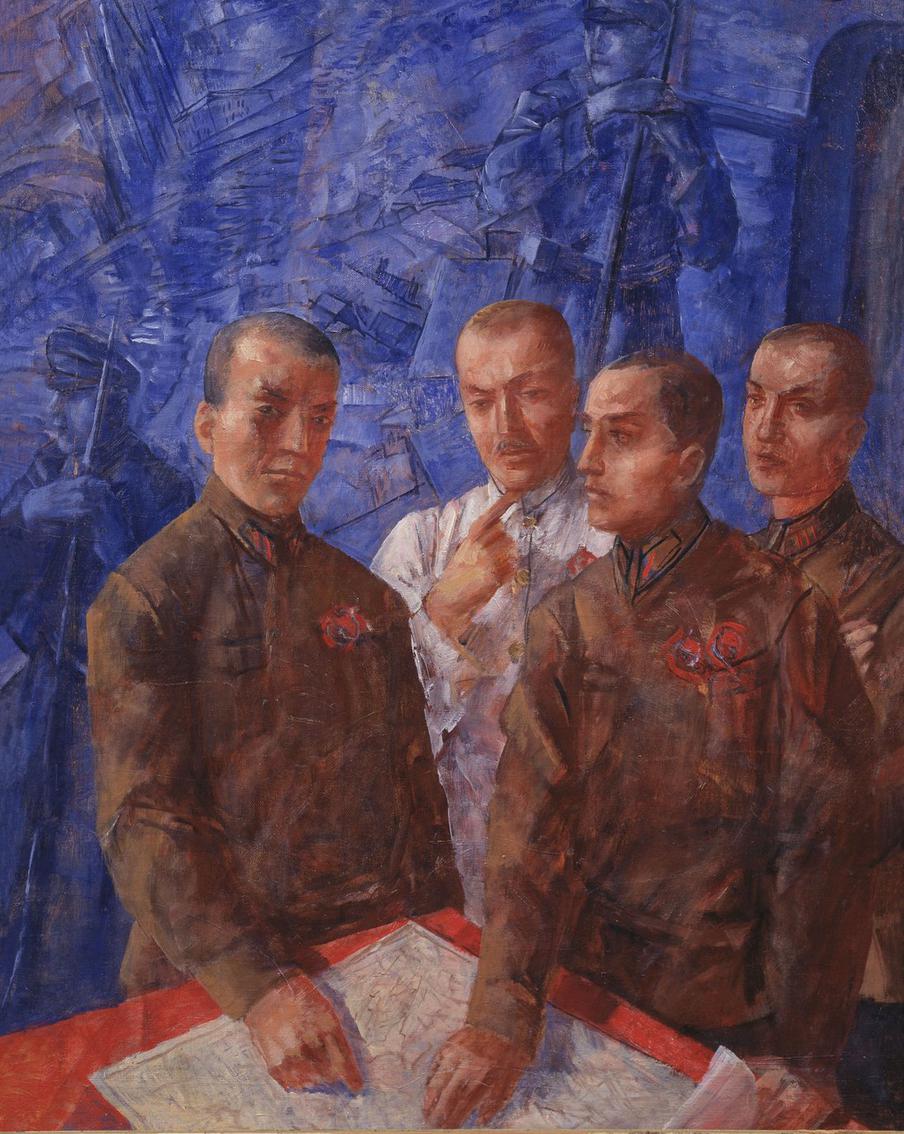 Кузьма Петров-Водкин. Командиры РККА. 1932. Волгоградский музей изобразительных искусств им. И. И. Машкова