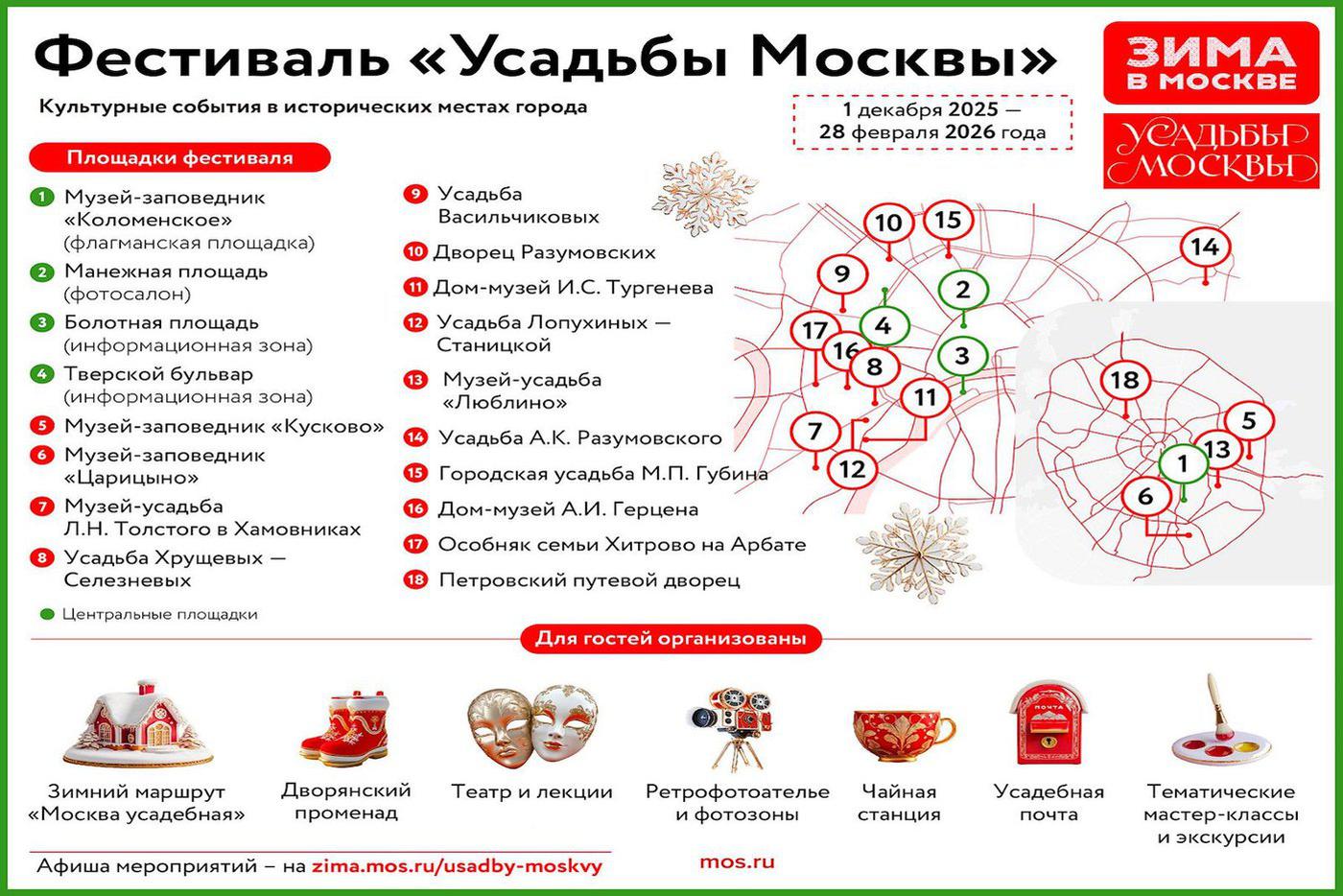 Программа фестиваля "Усадьбы Москвы".