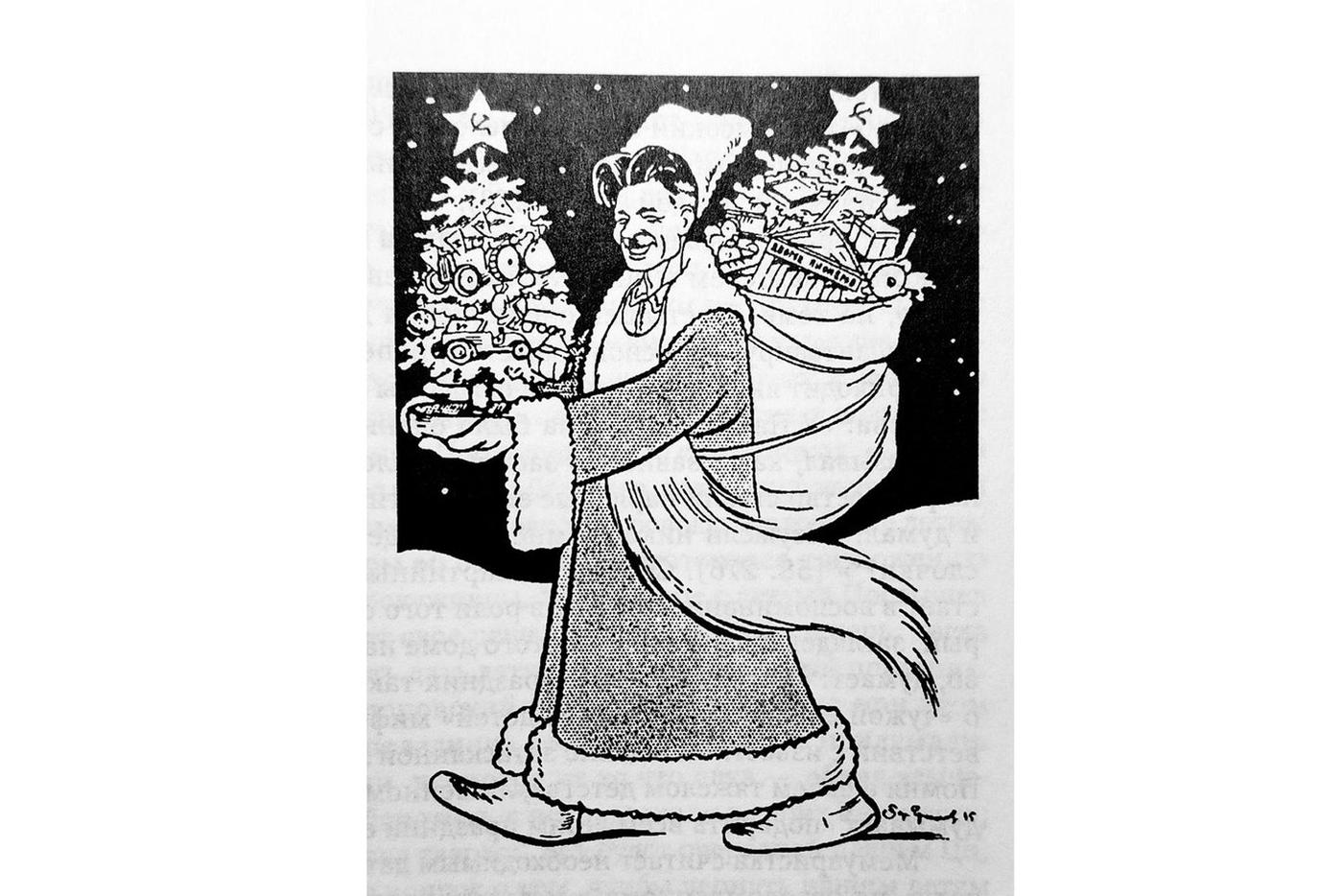 Шарж на Павла Постышева, нарисованный Борисом Ефимовым и опубликованный в "Известиях" 1 января 1936 года. 