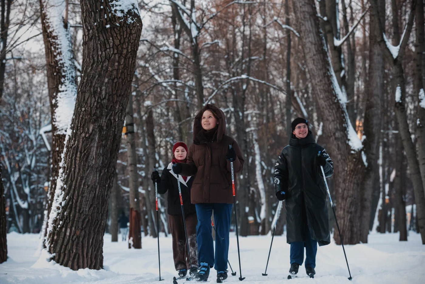 На Северном речном вокзале работает лыжная трасса с пунктом проката снаряжения