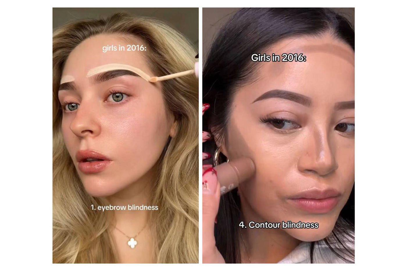 Девушки в 2016 проводили немало времени у зеркала, рисуя светлые и темные линии у себя на лице.