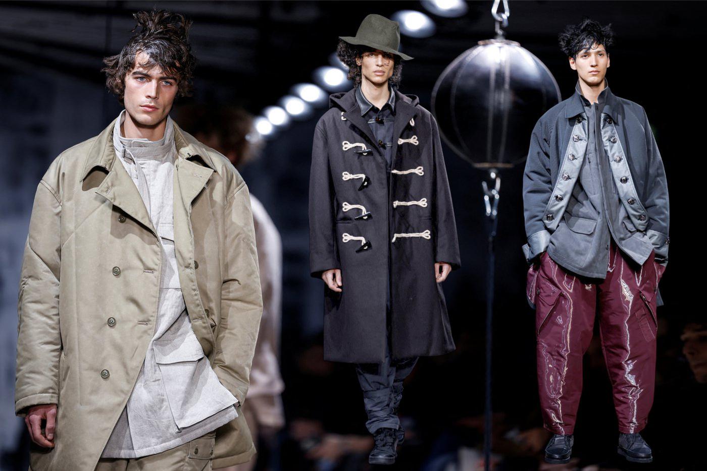 Модели на показе Yohji Yamamoto.