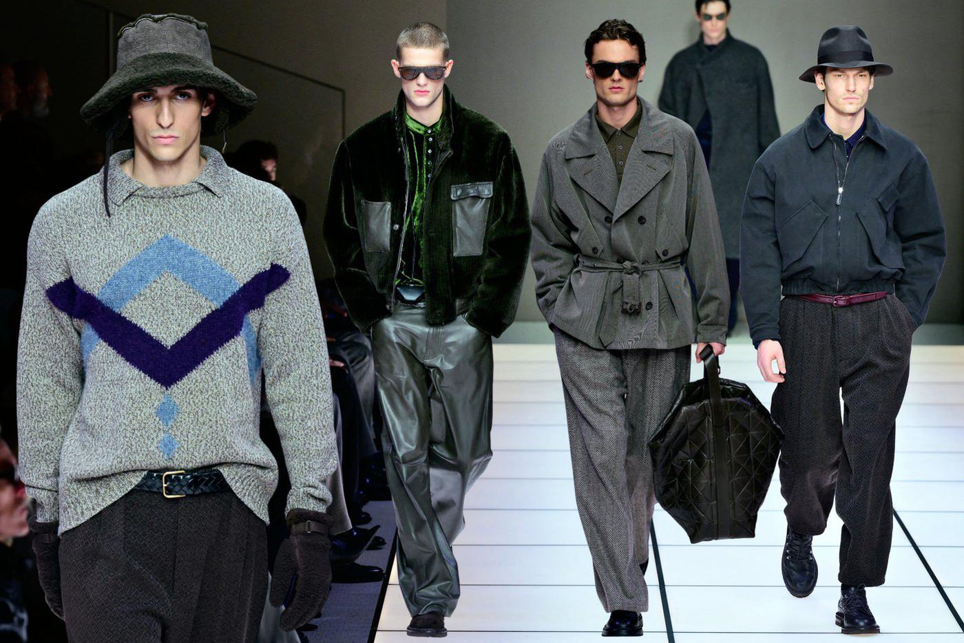 Модели на показе Giorgio Armani.