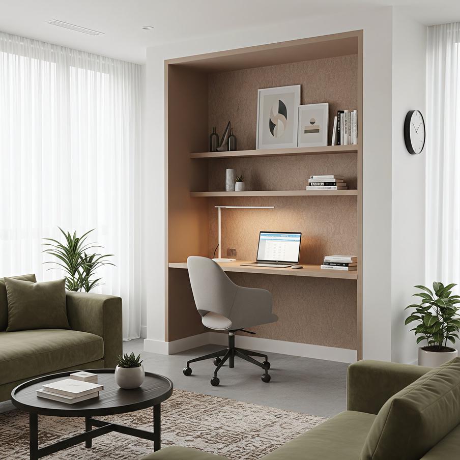 Рабочее место в нише.