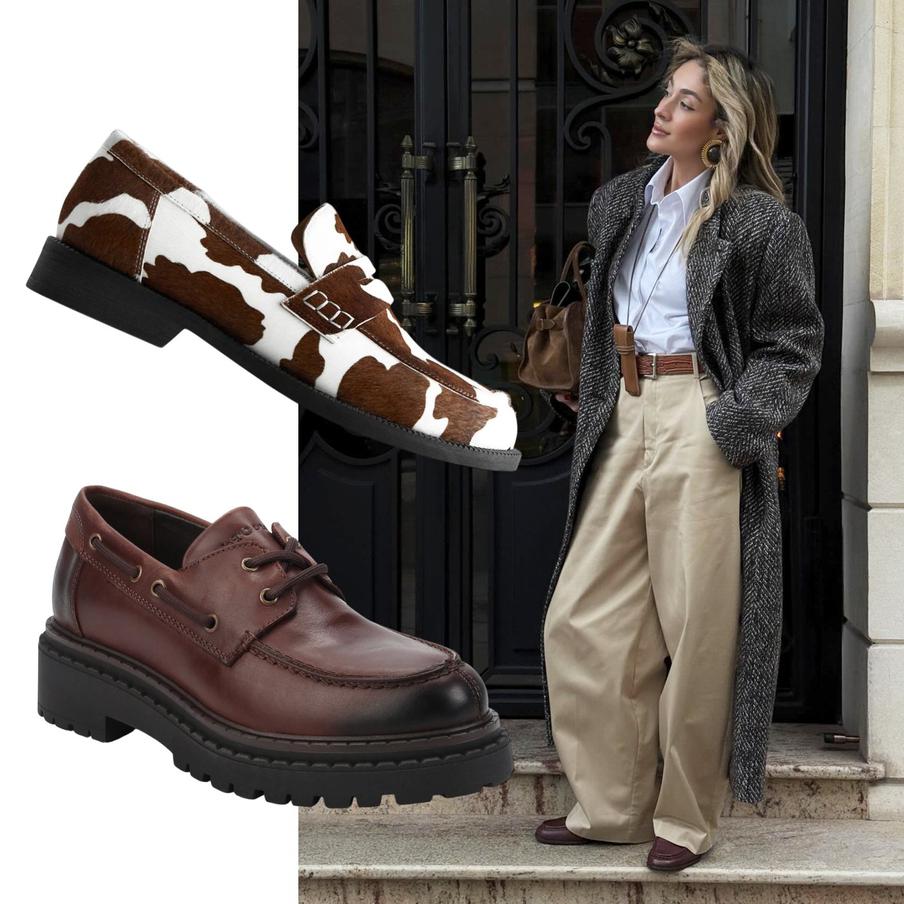 Лоферы с принтом Wysh (7990 ₽) / лоферы кожаные Marc O'Polo (15 393 ₽)