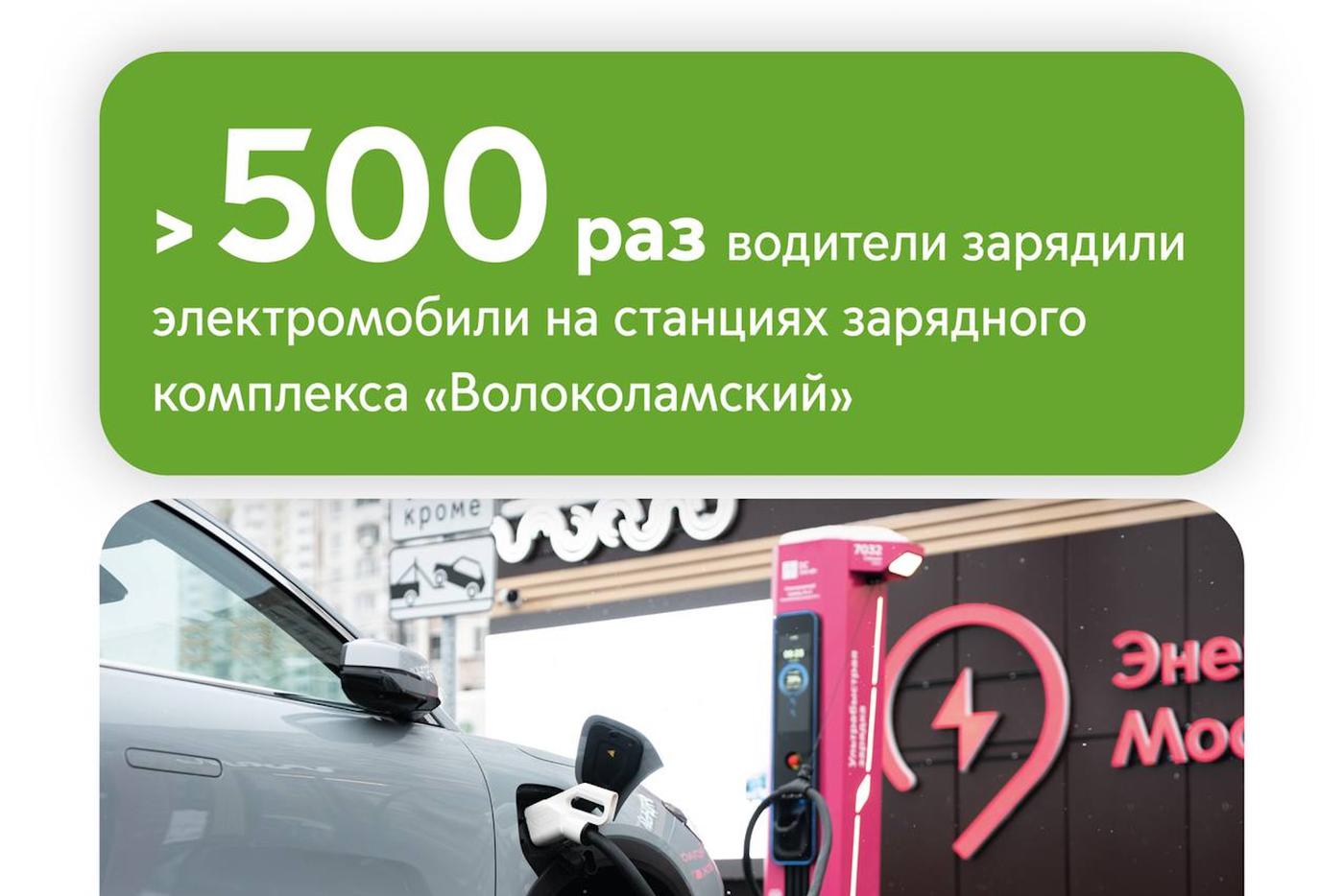 Ликсутов: более 500 раз водители зарядили автомобили на станциях первого городского зарядного комплекса "Волоколамский"