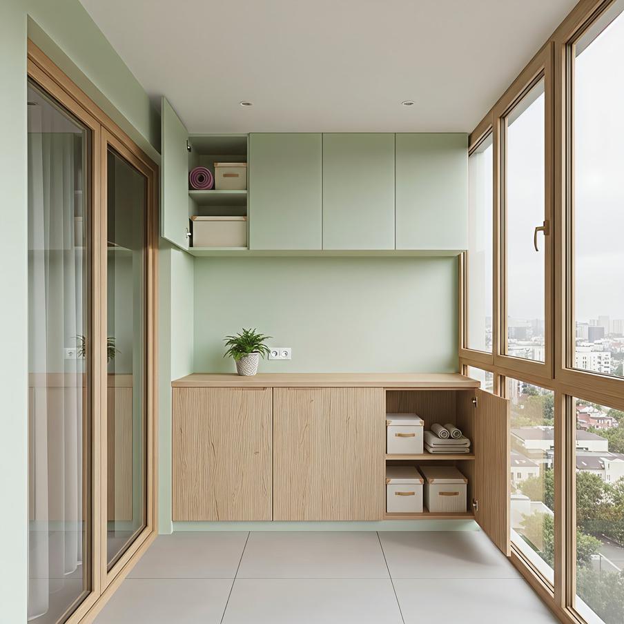 С высокими потолками будет разумно установить антресоль.