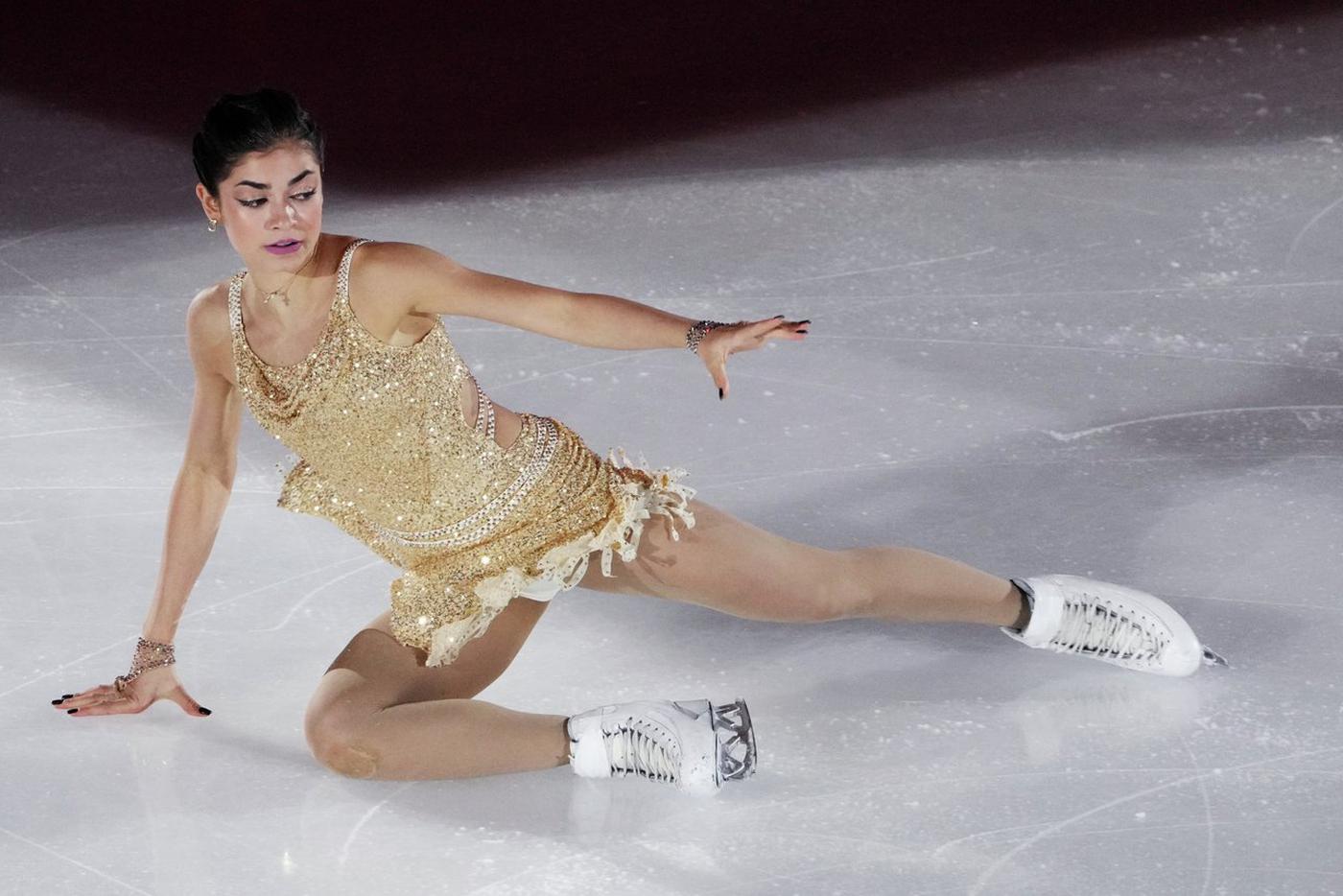 Аделия Петросян в показательных выступлениях чемпионата России по фигурному катанию — 2026 в Санкт-Петербурге. 