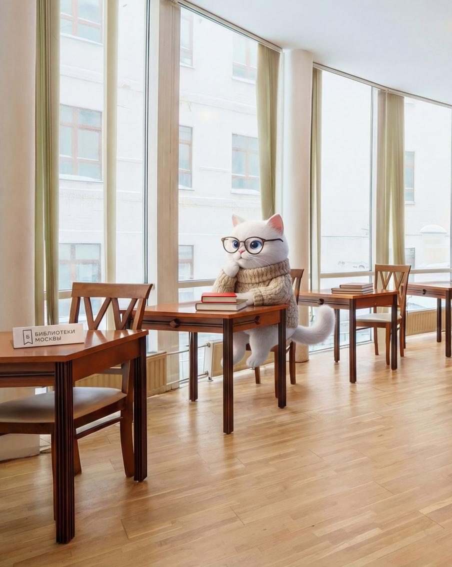 Персонажи проекта "Зима в Москве" в библиотеке.