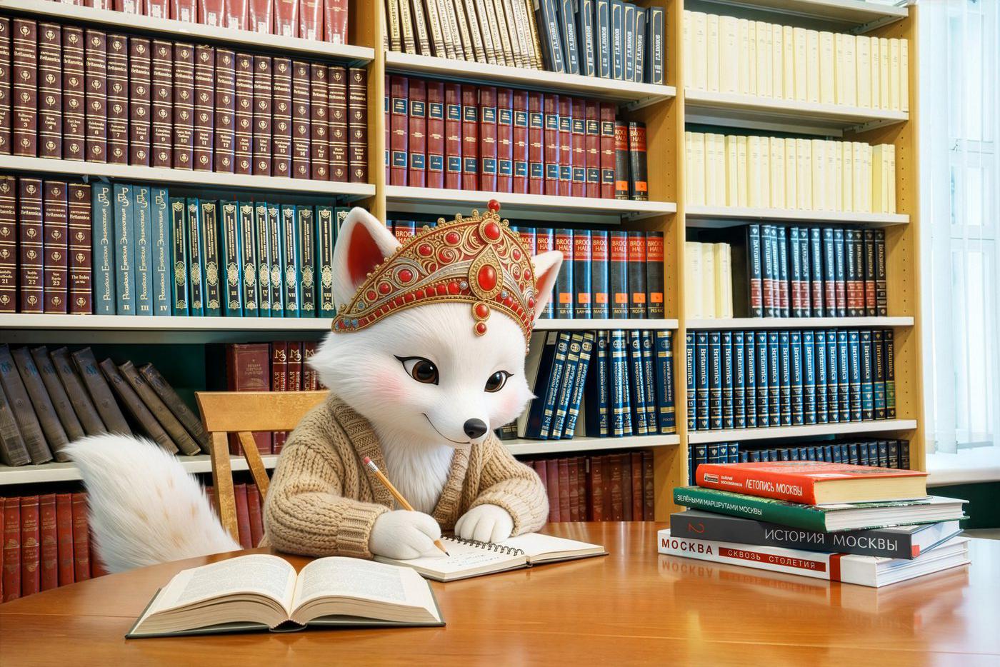 Персонажи проекта "Зима в Москве" в библиотеке.