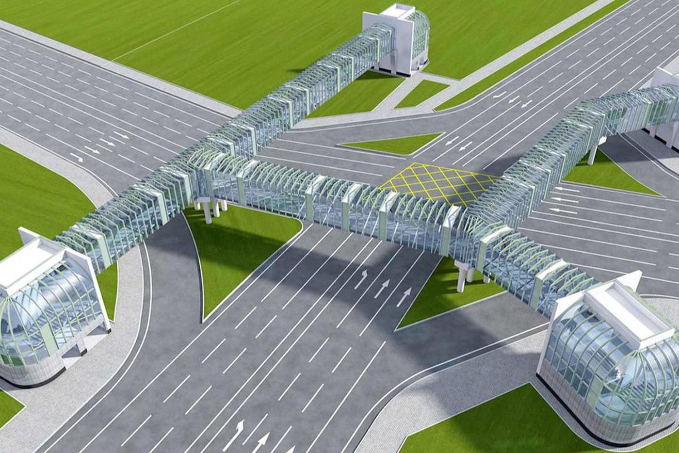 Владимир Ефимов: завершается строительство четвёртой башни надземного пешеходного перехода на севере Москвы