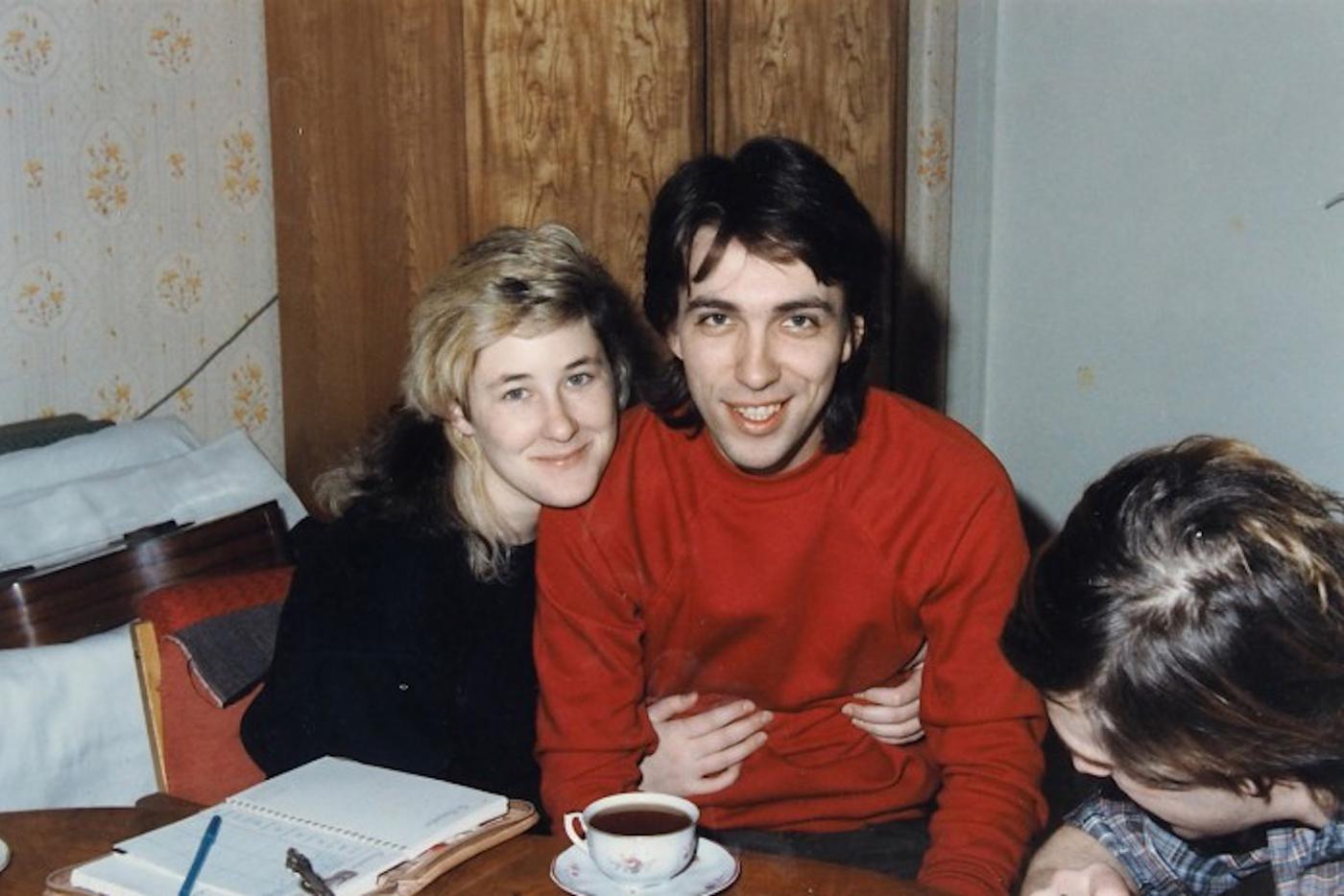 Журналист и певица Джоанна Стингрей с музыкантом Сергеем Курёхиным