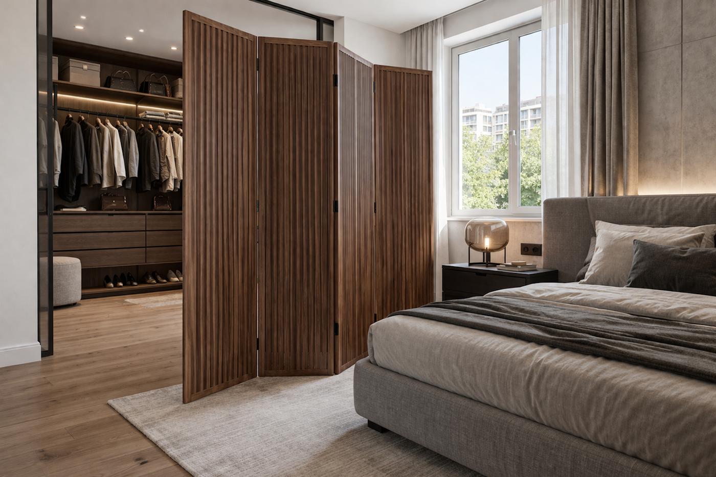 Спальня с ширмой.