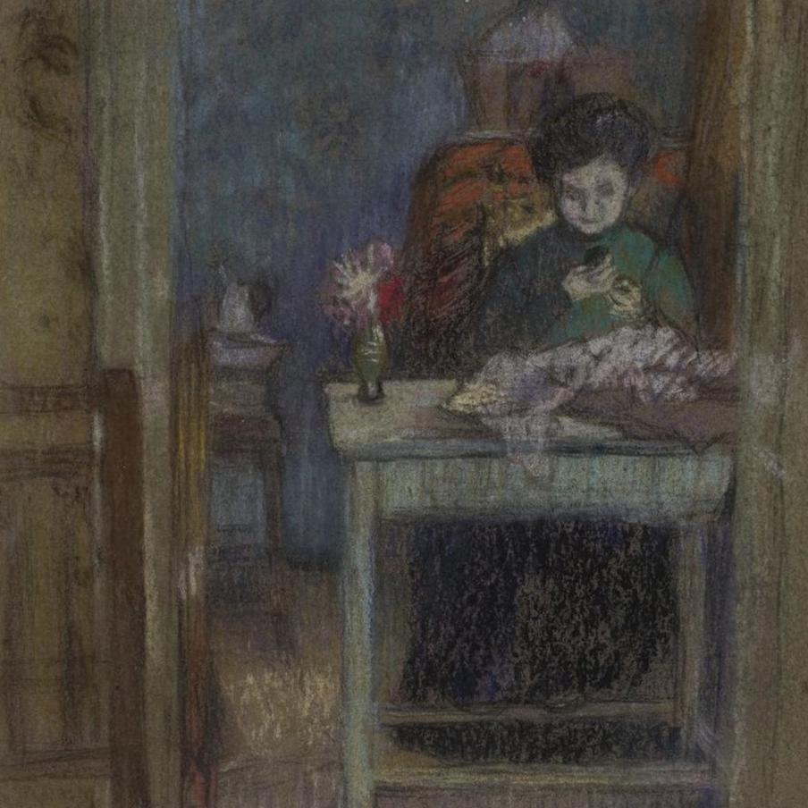 Наталия Гончарова. Женщина за шитьём (1905).