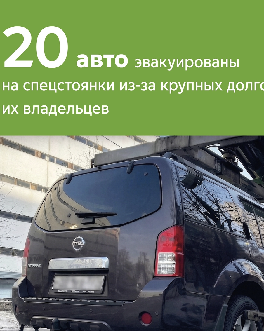 20 автомобилей за крупные долги владельцев переместили на спецстоянки с начала 2026 года