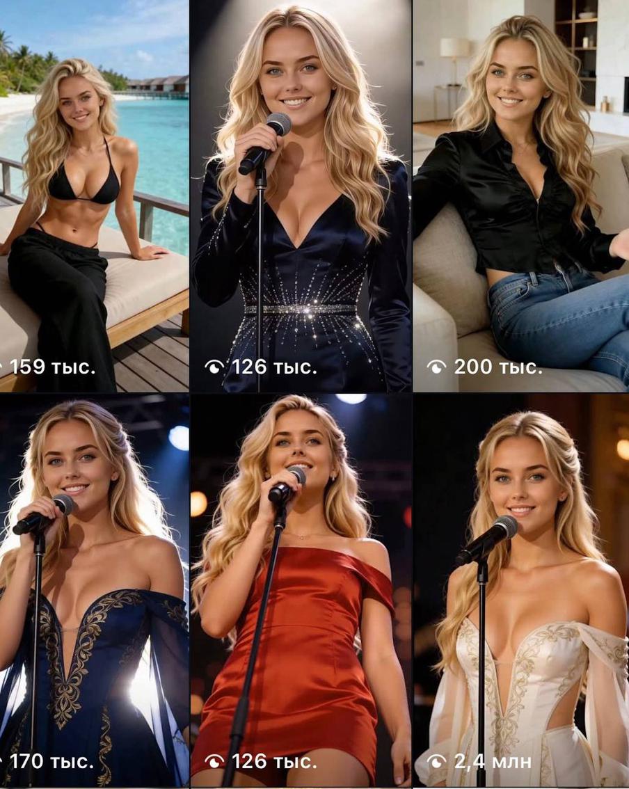 Красотка балует аудиторию музыкальными видеороликами.