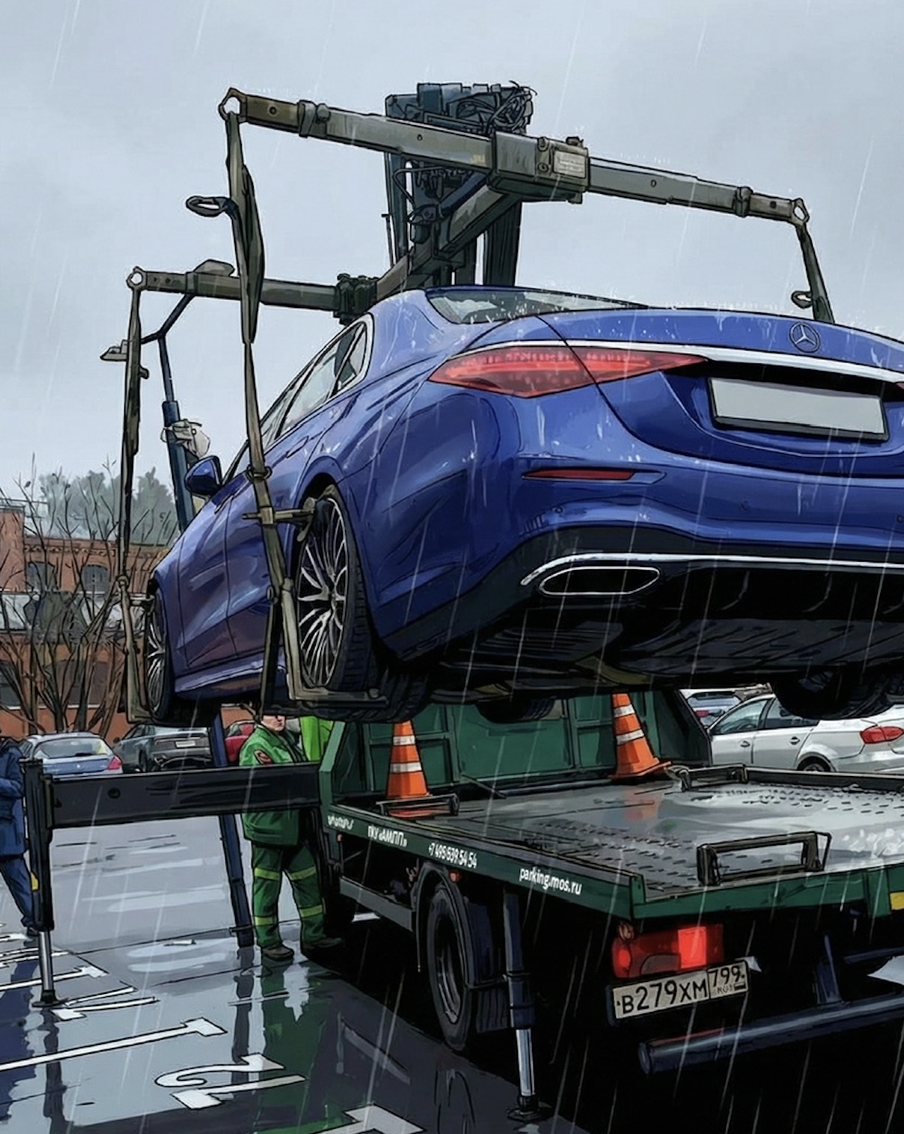 Более миллиона рублей за штрафы за парковку задолжали московские водители – их авто изъяли