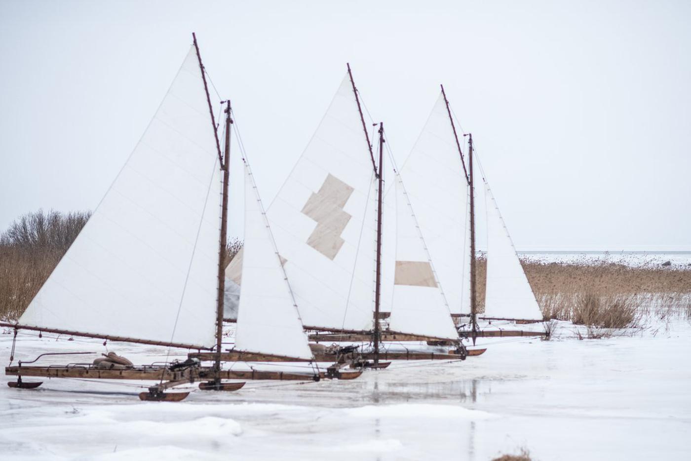 Буера. Фото со съёмок фильма "Ангелы Ладоги".