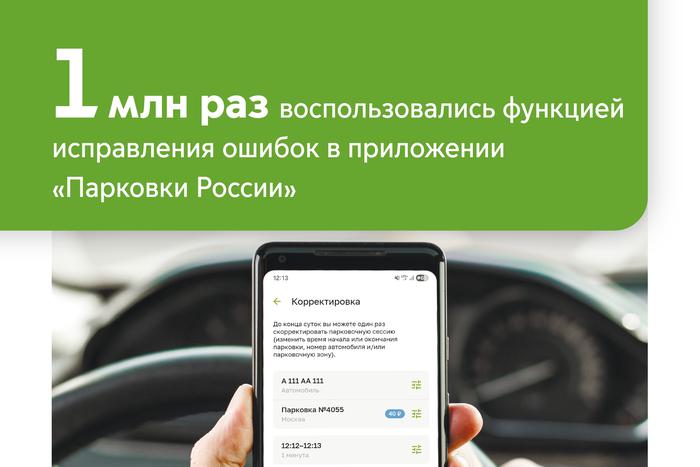 Максим Ликсутов: функцией исправления ошибок в приложении "Парковки России" воспользовались 1 млн раз с начала года