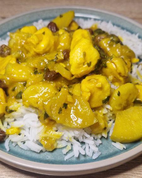 Из меню Аббатства Даунтон: готовим курицу с карри, бананом и яблоком