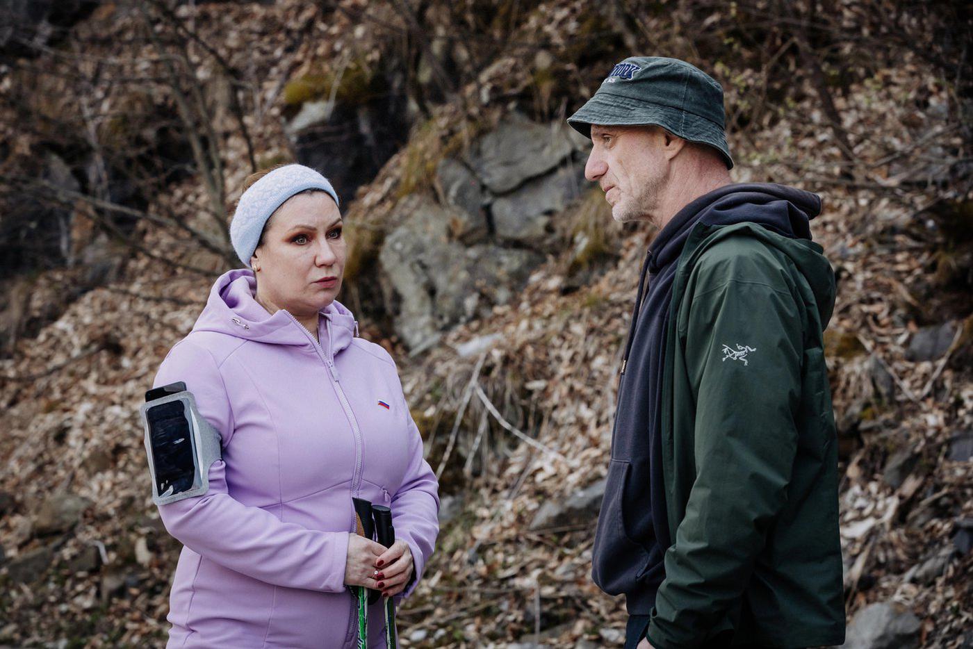 Ольга Тумайкина и Виктор Шамиров на съёмках.