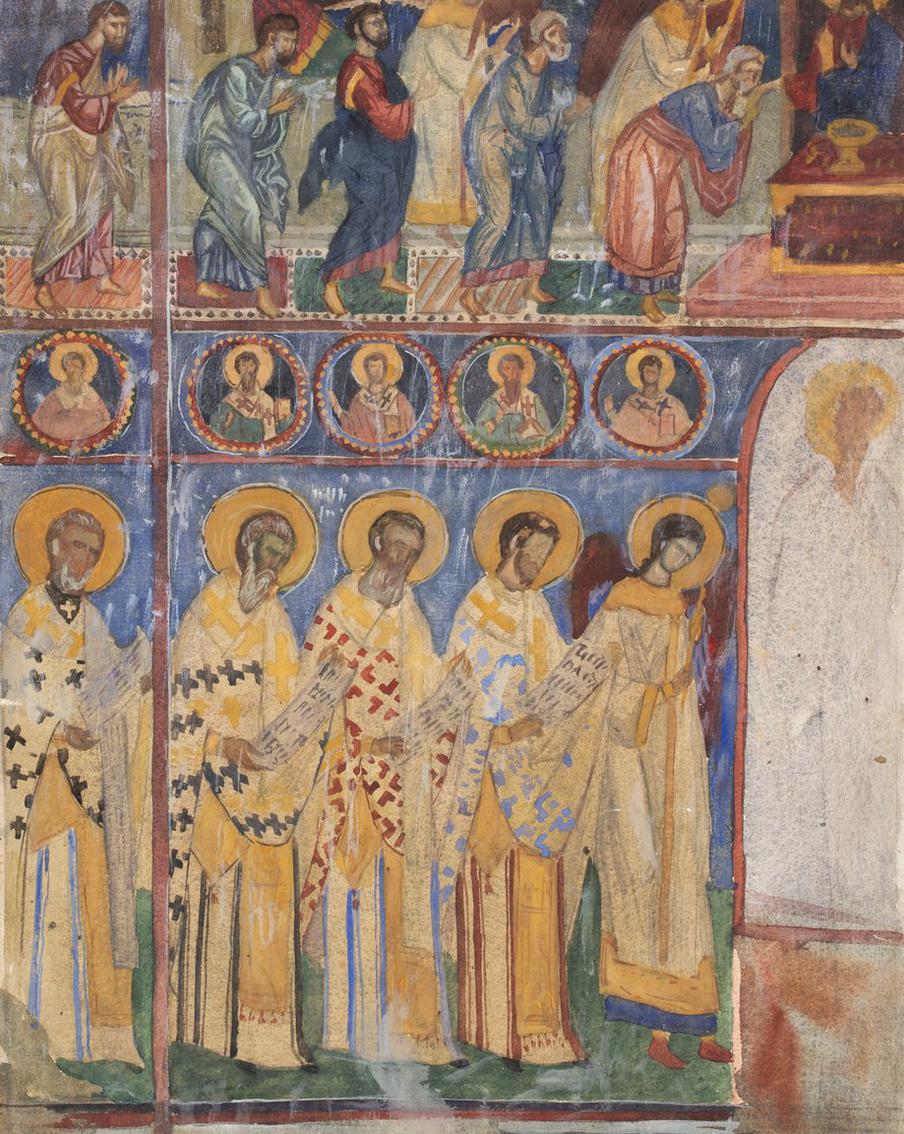 Рисунки Валентина Щербакова на выставке "Сербские средневековые памятники под угрозой".