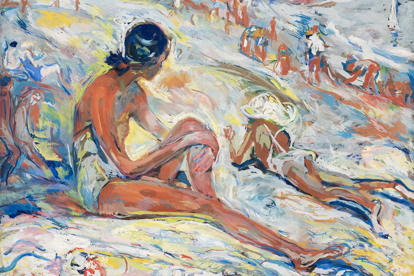 Николай Гущин. На пляже. 1935. Коллекция Н. Е. Малыгина