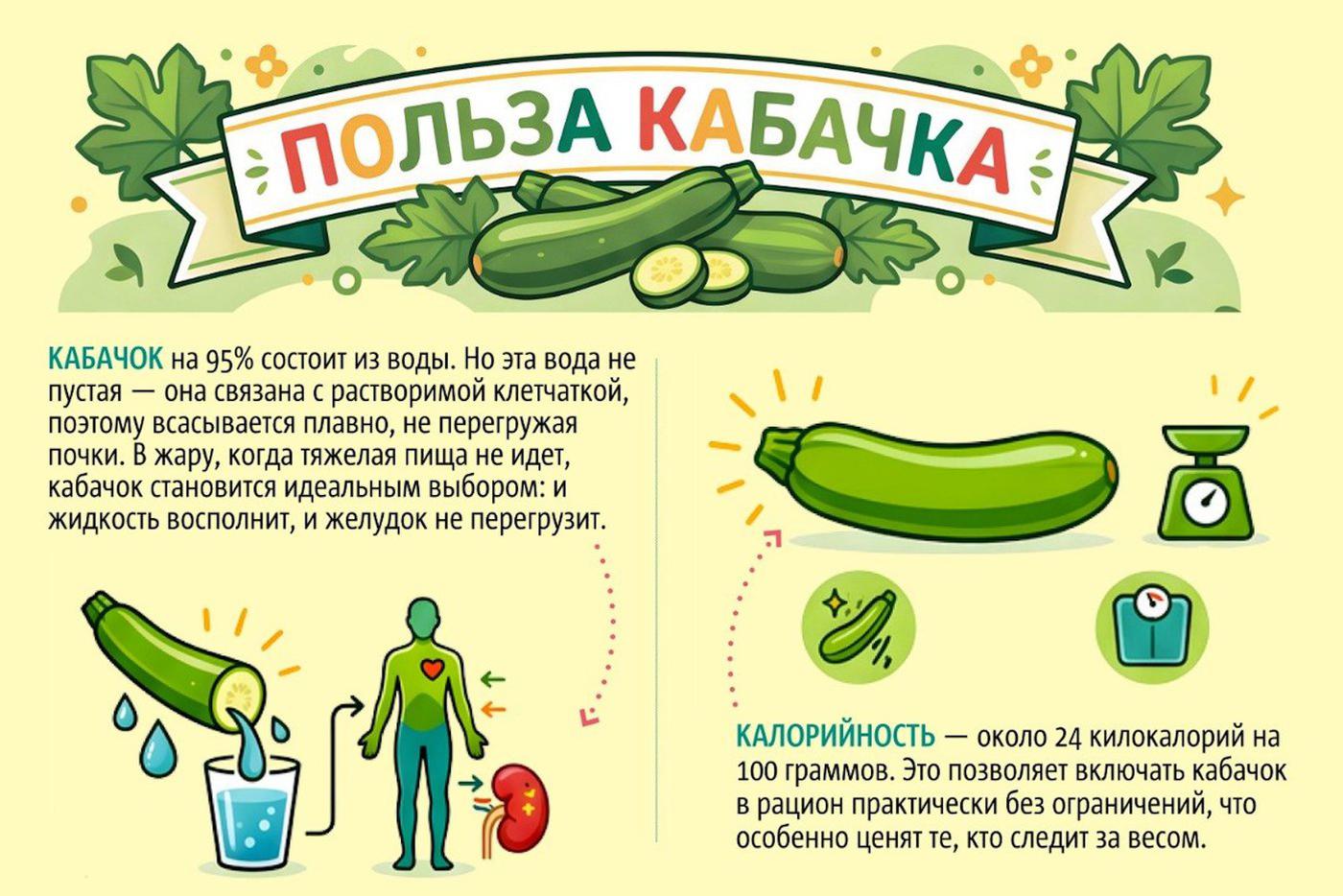 Почему кабачок можно есть худеющим?