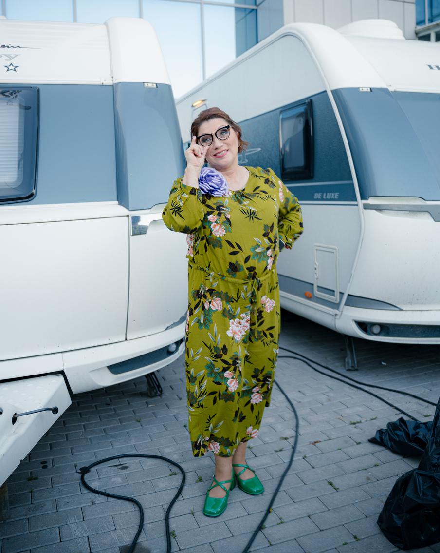 Роза Сябитова на съёмках фильма "За любовь".