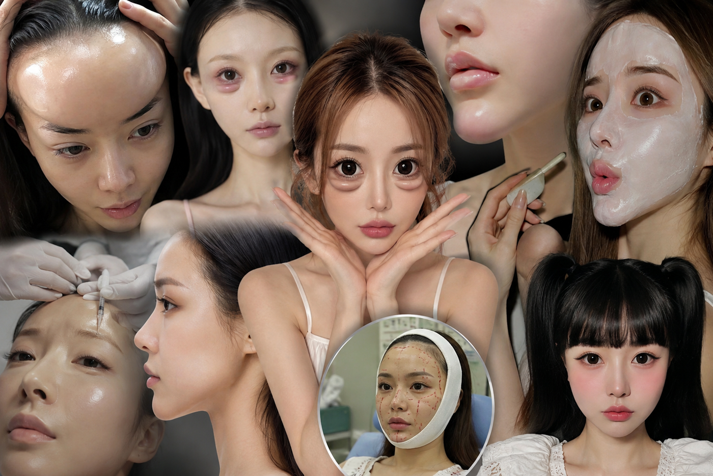 Колбаски под глазами, накладки на черепа и подбородки ведьм. Азиатские бьюти-тренды становятся всё более жуткими