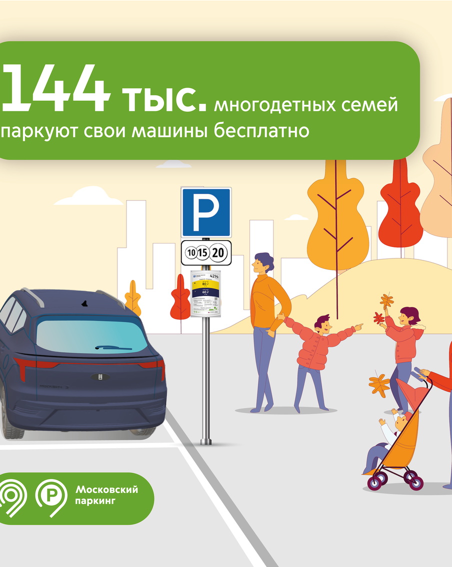 Максим Ликсутов: 144 тыс. многодетных семей Москвы паркуются бесплатно